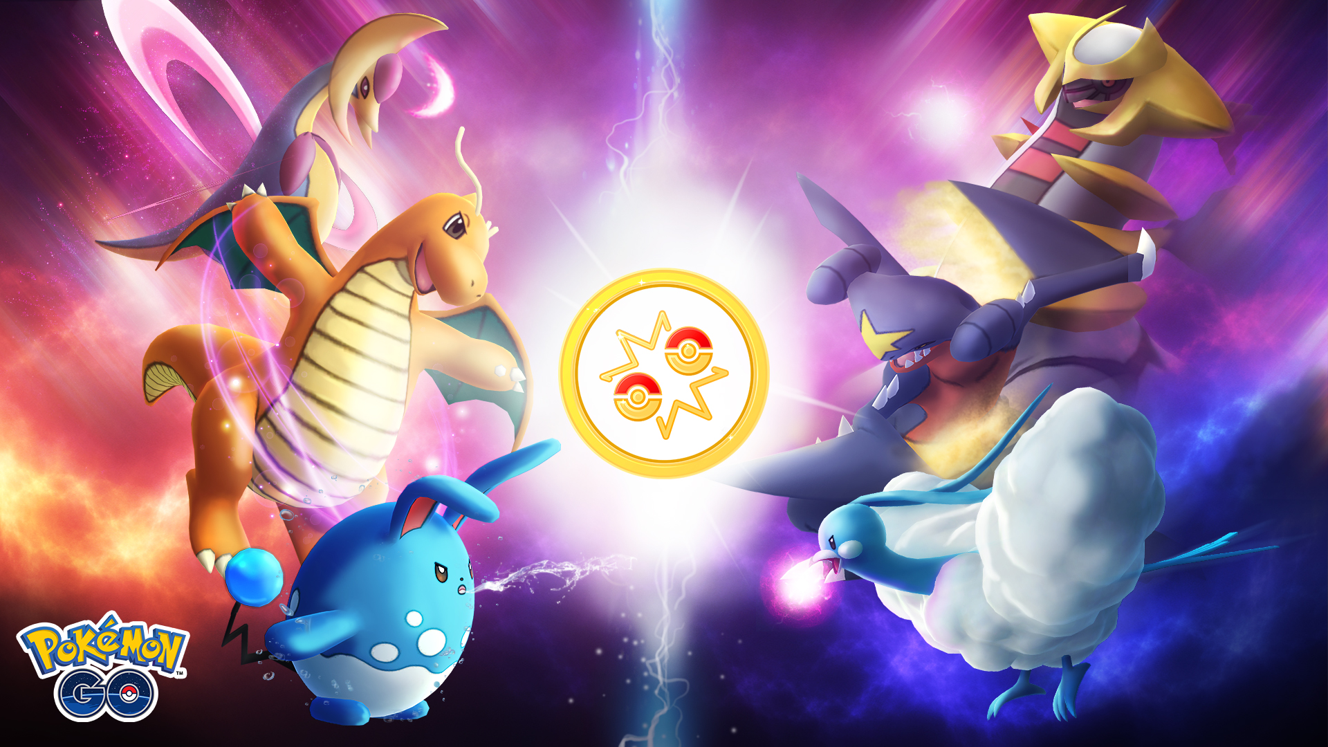 Fantastical monsters battling each other.
